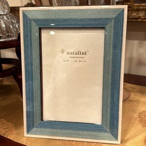 Natalini Blue Marquetry 4" x 6" Frame - NWOT